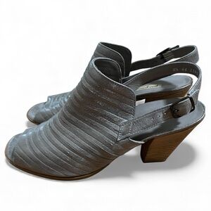 Paul Green Silver Strappy Heels with Open Toe